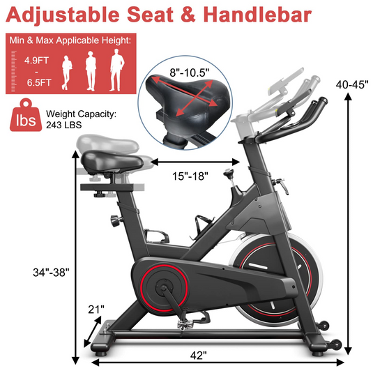 Goplus Indoor Exercise Bike, Cycling Workout Stationary Bike with LCD Monitor - GoplusUS