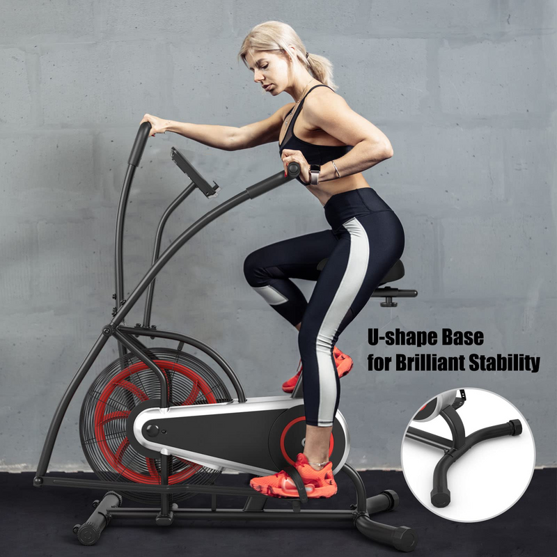 Load image into Gallery viewer, Goplus Air Bike, Fan Exercise Bike with Unlimited Resistance - GoplusUS
