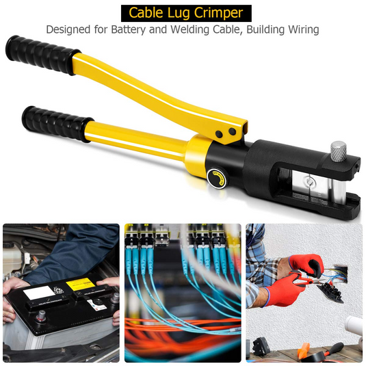 Goplus 16 Ton Hydraulic Wire Crimper Battery Cable Lug Terminal Crimping Tool w/ 11 Dies - GoplusUS