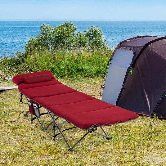Goplus Camping Cot, Folding Camping Cot with Mattress, Pillow - GoplusUS