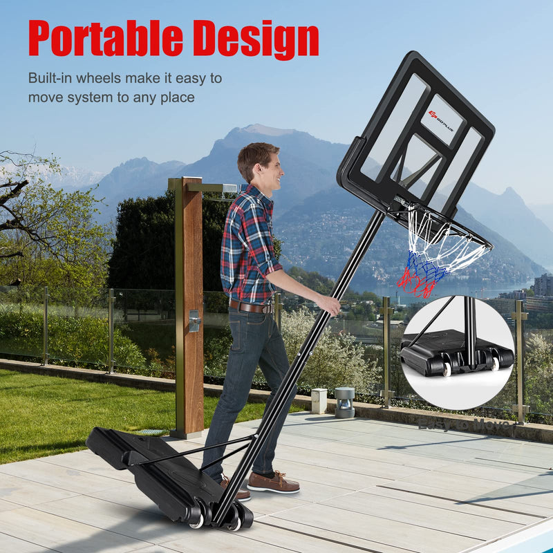 Load image into Gallery viewer, Goplus Portable Basketball Hoop Outdoor, 4.5FT-10FT Height Adjustable Basketball Goal System - GoplusUS
