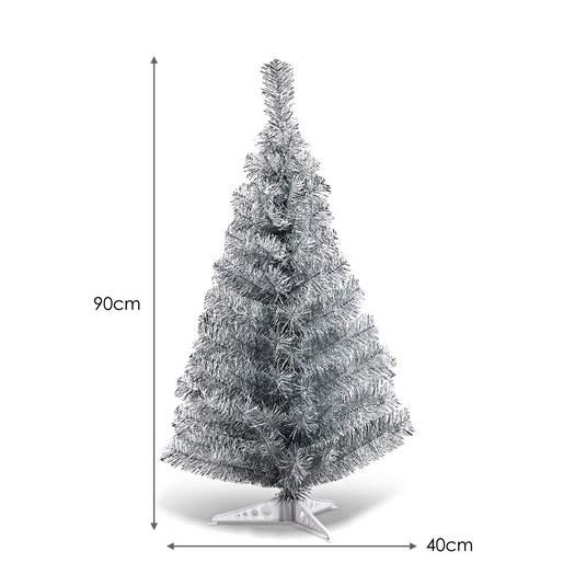 Goplus 3ft Silver Pencil Christmas Tree, Artificial Slim Tree - GoplusUS