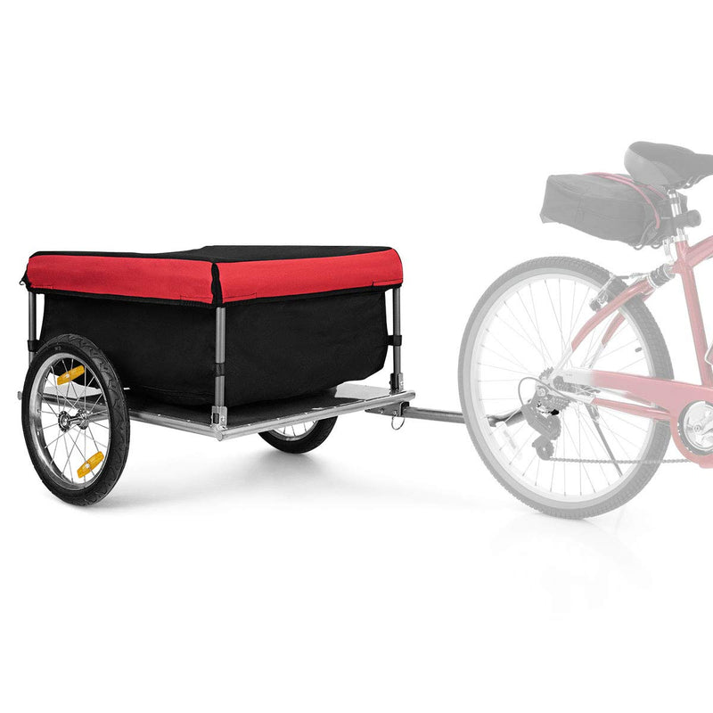Load image into Gallery viewer, Cargo Bike Trailer, Folding Frame Quick Release 16&quot; Wheels Bicycle Cargo Trailer - GoplusUS
