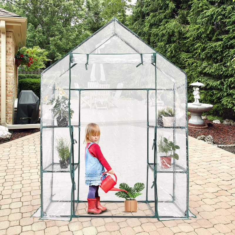 Load image into Gallery viewer, Goplus Greenhouse, 3 Tier Walk-in Green House with Roll up Zippered Door for Indoor Outdoor Use - GoplusUS
