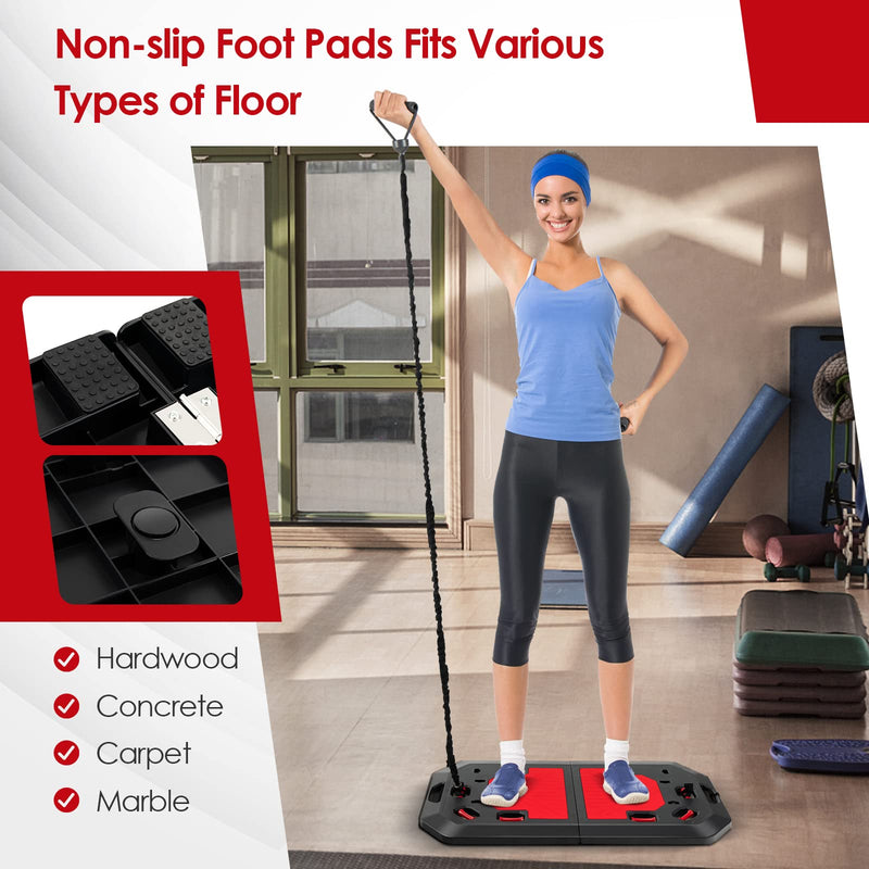 Load image into Gallery viewer, Goplus 34 Inch Push up Board, Portable Home Gym with Elastic Bands, Push up Stand Handles
