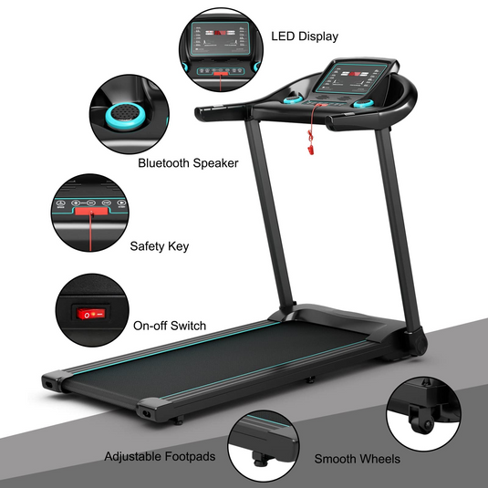 Goplus 2.25HP Folding Treadmill, Portable Electric Superfit Treadmill W/APP Control - GoplusUS