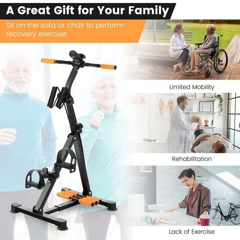 Load image into Gallery viewer, Goplus Pedal Exerciser for Seniors, Adjustable Hand Arm Leg Knee Exercise Equipment
