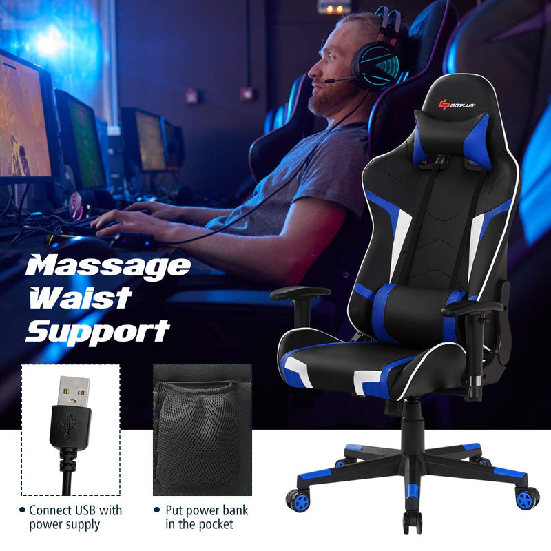 Load image into Gallery viewer, Goplus Gaming Desk &amp; Chair Combo Set, Racing Style X Shaped E-Sport Gamer Desk &amp; PVC Computer Chair - GoplusUS

