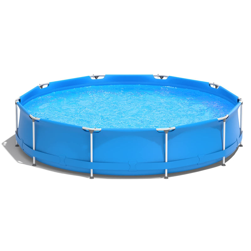 Load image into Gallery viewer, Above Ground Swimming Pool, 12ft x 12ft x 30inch Outdoor Steel Frame Pool - GoplusUS
