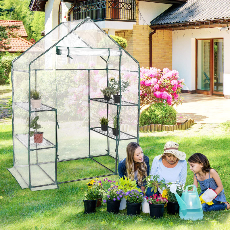 Load image into Gallery viewer, Goplus Greenhouse, 3 Tier Walk-in Green House with Roll up Zippered Door for Indoor Outdoor Use - GoplusUS
