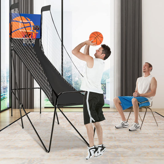 Goplus Foldable Indoor Basketball Arcade Game, Electronic Basketball Single Shootout Games Machine with 3 Balls - GoplusUS