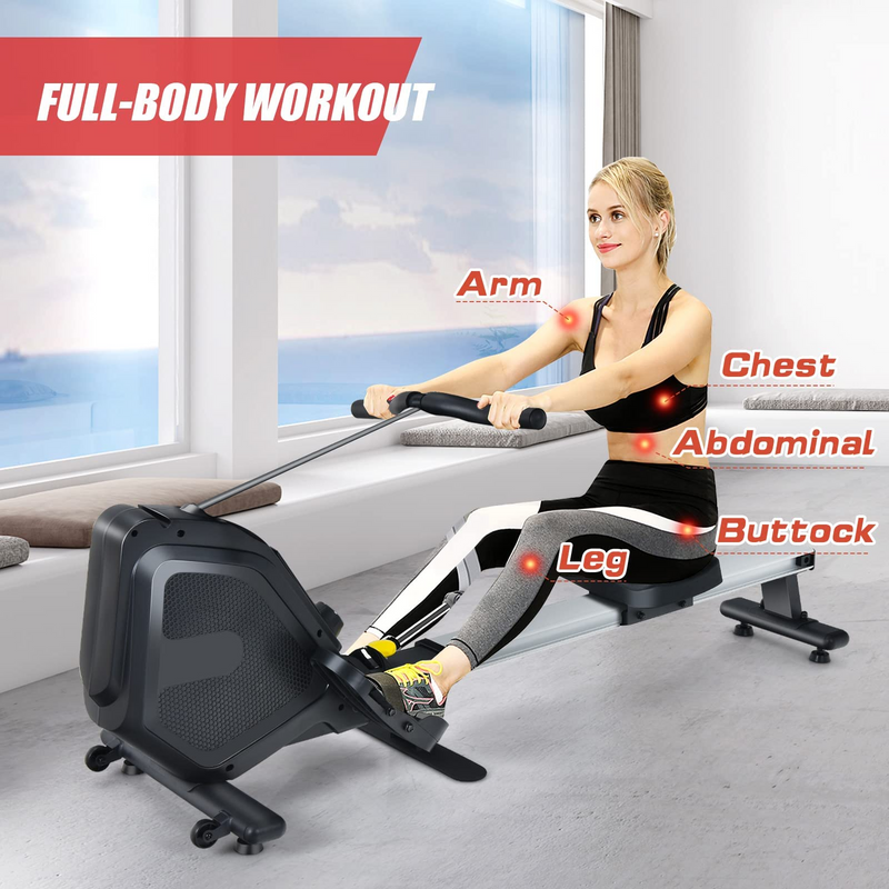 Goplus Foldable Magnetic Rowing Machine, Exercise Rower with LCD Monit ...