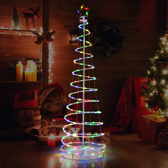 Goplus 6 FT Spiral Christmas Tree, Outdoor Led Christmas Tree with 135 LED Lights - GoplusUS