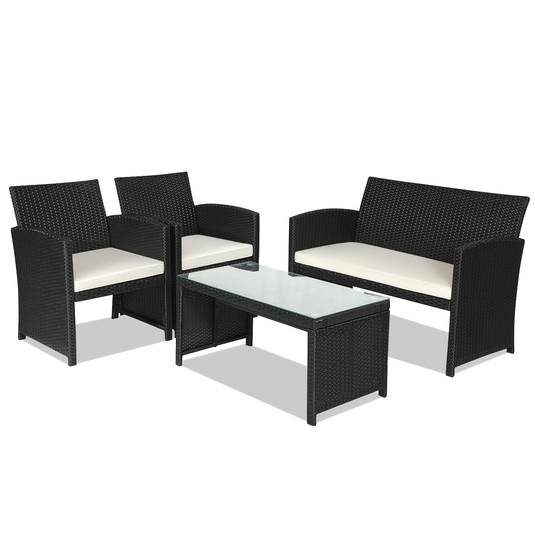 Rattan Patio Furniture Set, Outdoor Wicker Conversation Sofa