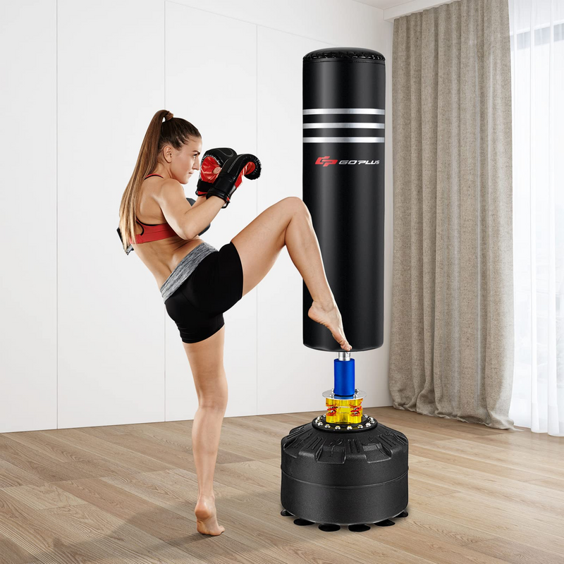 Load image into Gallery viewer, Goplus Freestanding Punching Bag 70&quot;, 220lbs Heavy Boxing Bag with Gloves, Shock Absorber, 12 Suction Cup Base - GoplusUS
