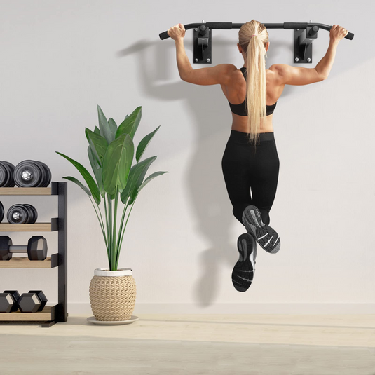 Goplus Wall Mounted Pull Up Bar Steel Chin Up Bar w 3 Grip Positions GoplusUS