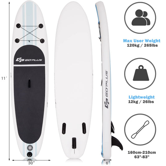 Goplus Inflatable Stand up Paddle Board, 6" Thick SUP with Premium Accessories - GoplusUS