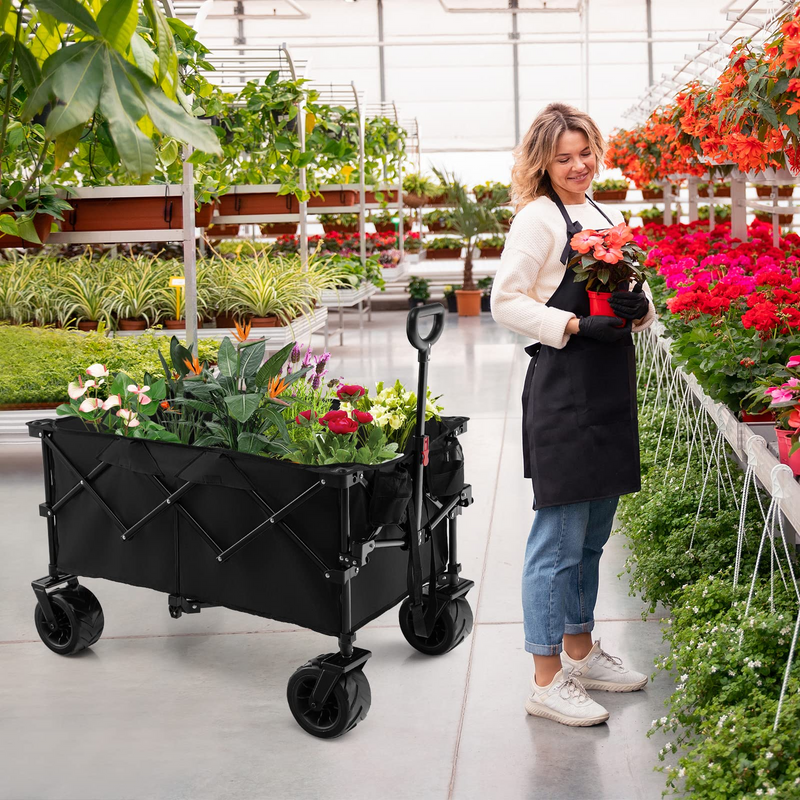 Load image into Gallery viewer, Goplus Collapsible Wagon Cart, Foldable Heavy Duty Utility Wagon with Adjustable Handle - GoplusUS
