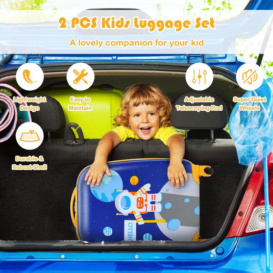 2PC Kids Luggage, 12" & 16" Kids Carry On Luggage Set - GoplusUS