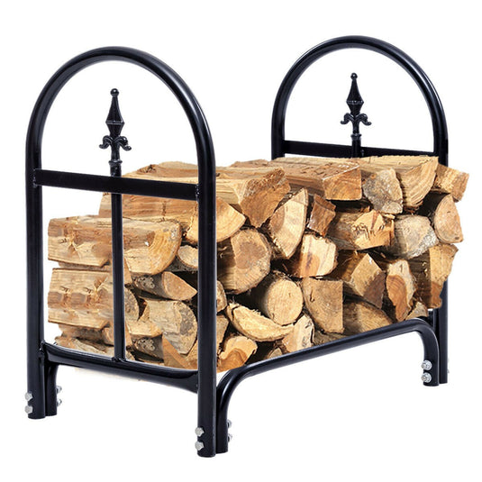 Firewood Log Rack Indoor Outdoor Fireplace Storage Holder (2 Feet) - GoplusUS