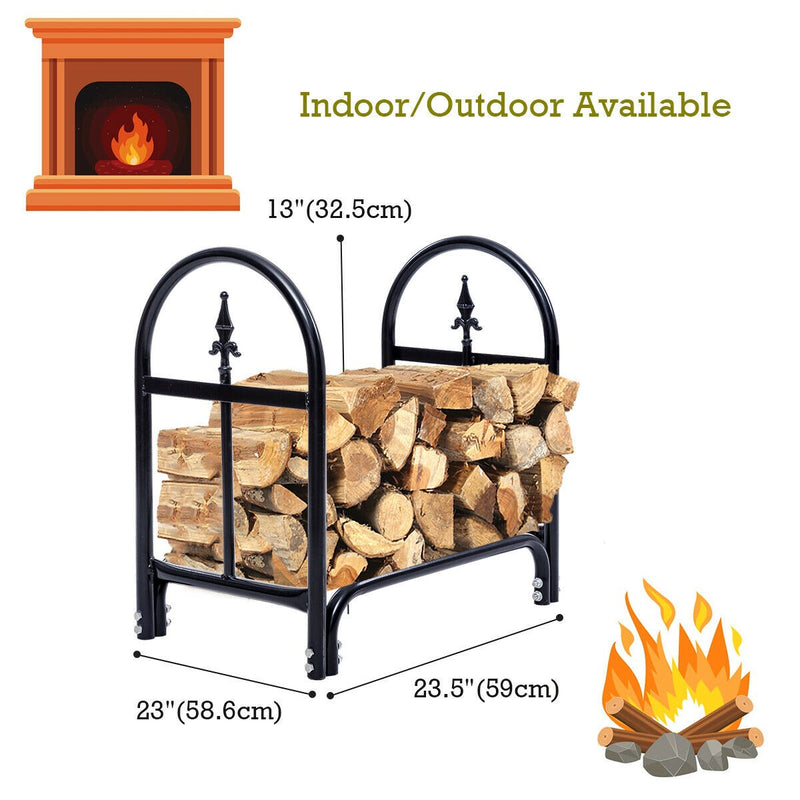 Load image into Gallery viewer, Firewood Log Rack Indoor Outdoor Fireplace Storage Holder (2 Feet) - GoplusUS
