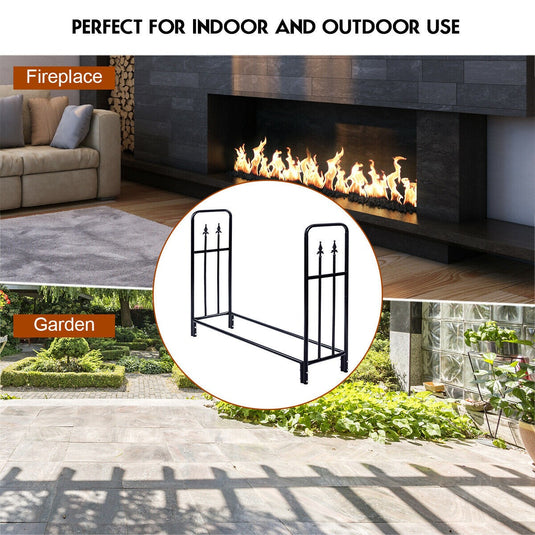 Firewood Log Rack Indoor Outdoor Fireplace Storage Holder - GoplusUS