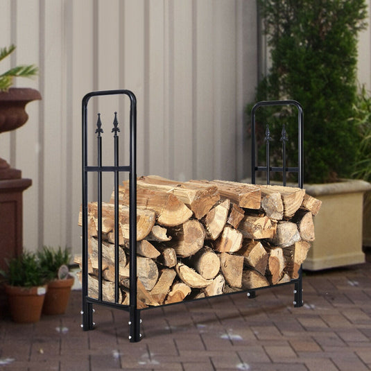 Firewood Log Rack Indoor Outdoor Fireplace Storage Holder - GoplusUS
